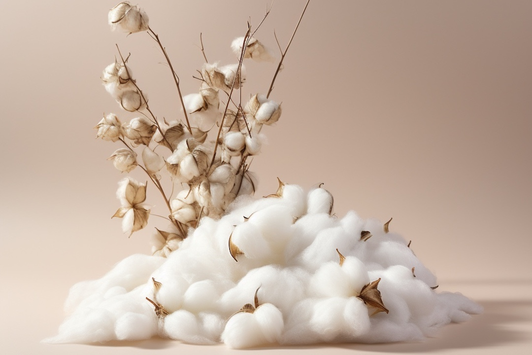 A close-up of organic cotton