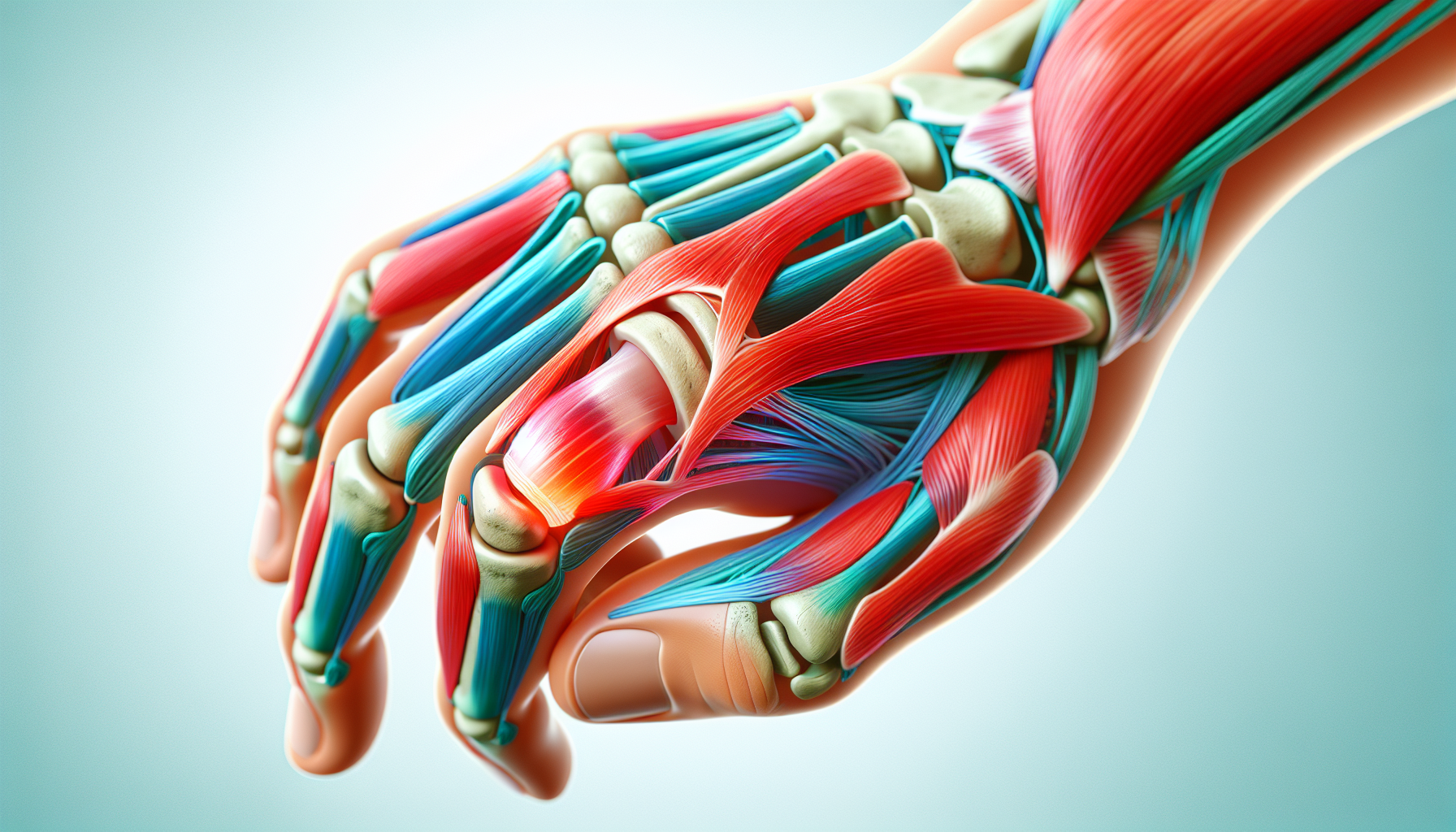 Illustration of thumb joint anatomy