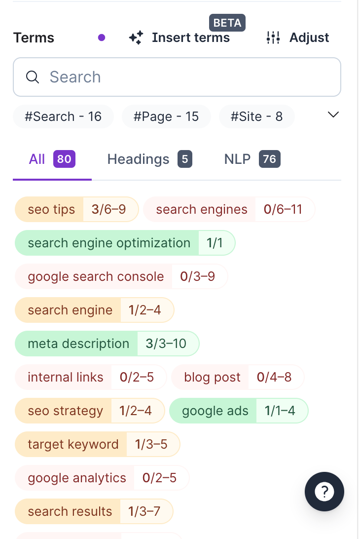 surfer seo keywords suggestion