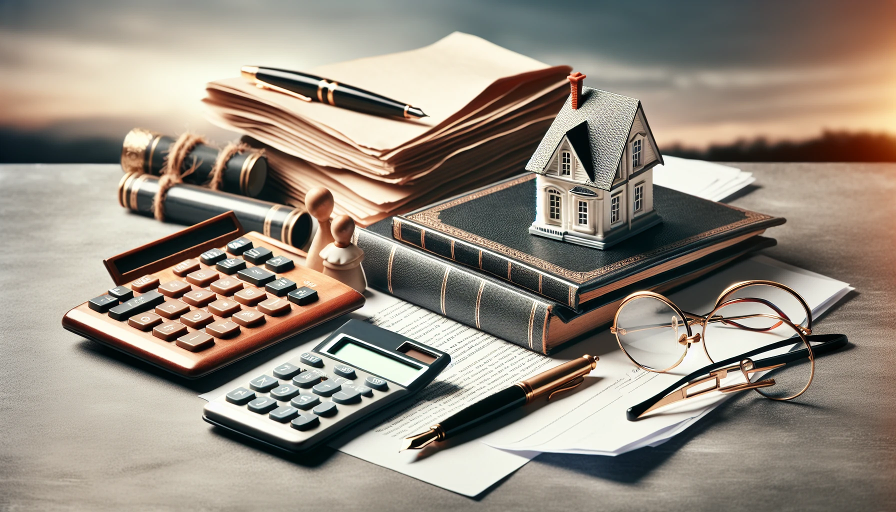 Estate planning concept with financial documents and calculator