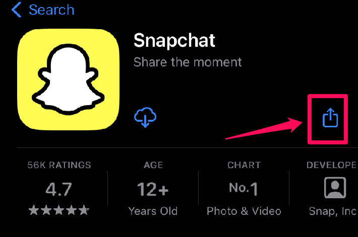 Image showing the snapchat icon and how to install the app