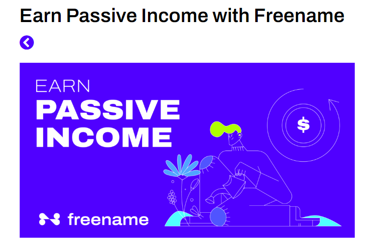 Generate passive income of up to 50% with freename
