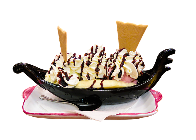 A delicious image of a Build-Your-Own Sundae in a sundae boat, perfect to serve at your dessert bar.