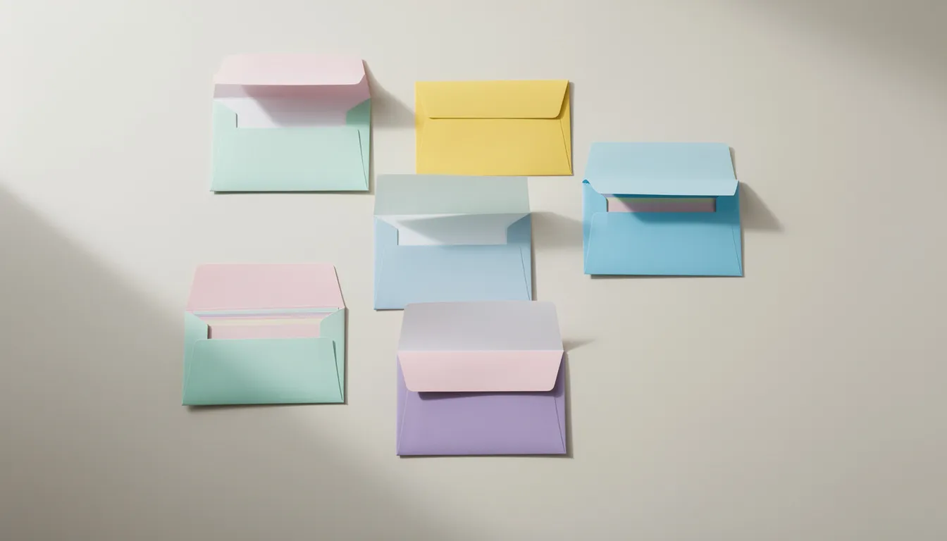 Na jasnym tle rozłożone są kolorowe papierowe kieszonki i koperty, które umożliwiają ciekawe zaprezentowanie różnych informacji, takich jak plany wydarzeń czy ciekawostki związane z lekturami. Te interaktywne elementy mogą być użyteczne dla uczniów w edukacji, pozwalając na uporządkowanie wiedzy i twórcze podejście do tematu.