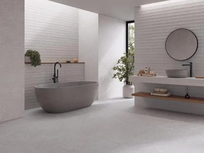 Alba Stone Ivory Matt Porcelain Floor and Wall Tile (60×40cm)