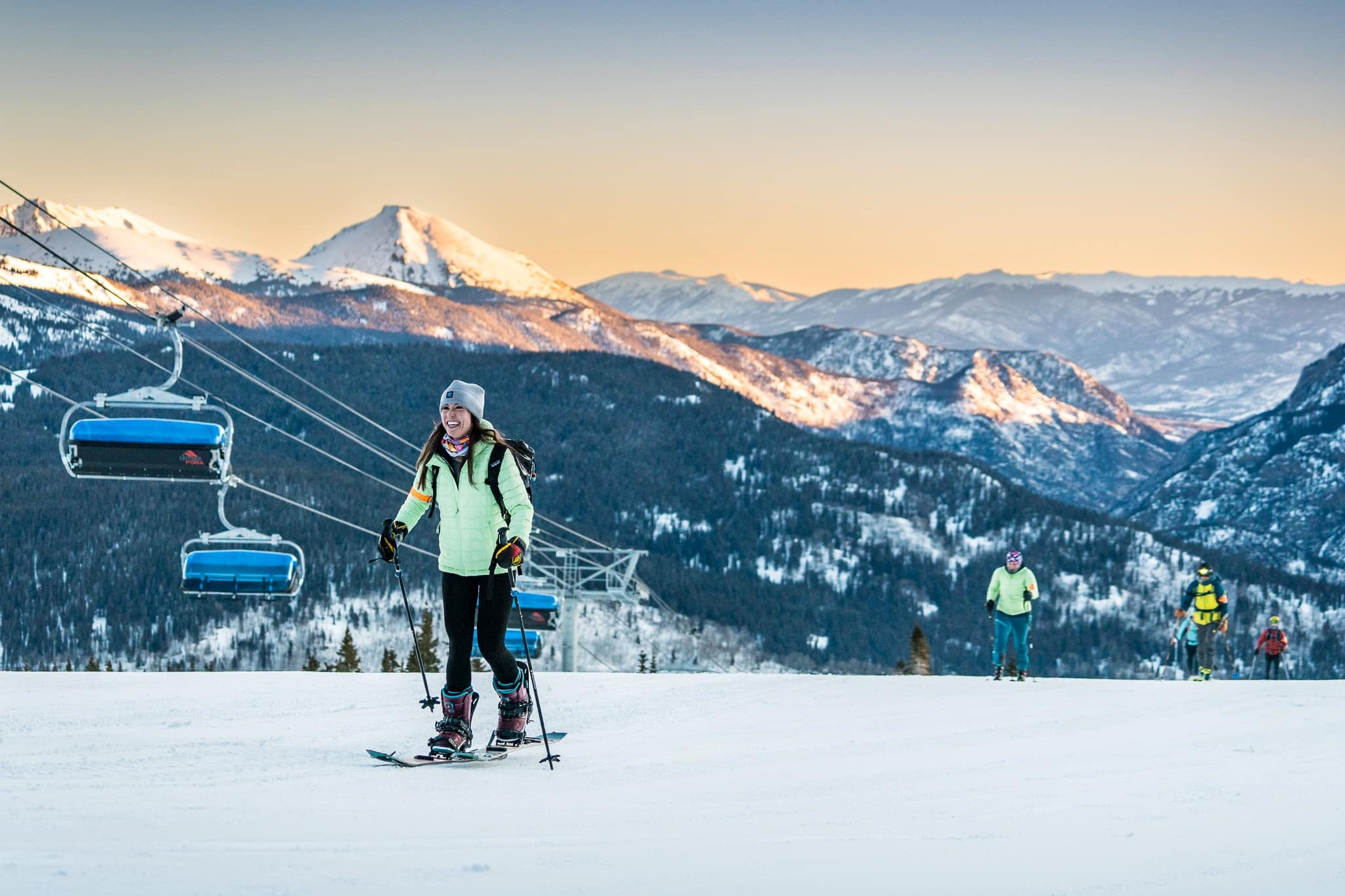 A woman skiing at Copper Mountain 