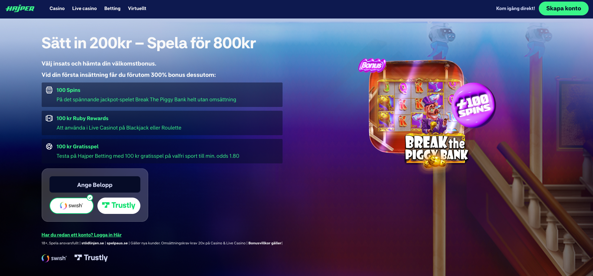 Hajper Casino bonus