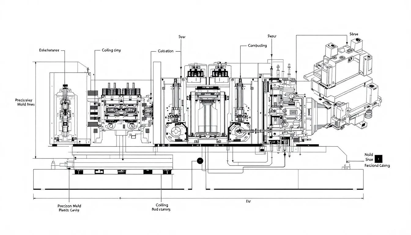 Advances in plastic mold technology showcased through modern equipment.