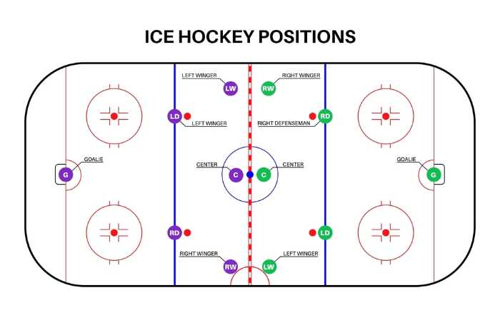 Ice hockey positions  left wing  hockey game  national hockey league  right wing  opposing team's right defenseman