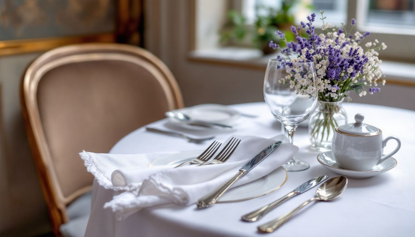 Nakryty stół zgodnie z zasadami savoir vivre.