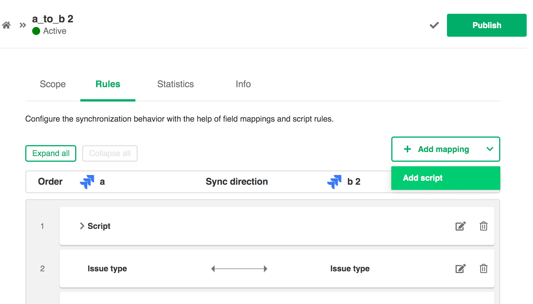 A screenshot of iSaaS, a common tool for system integration.