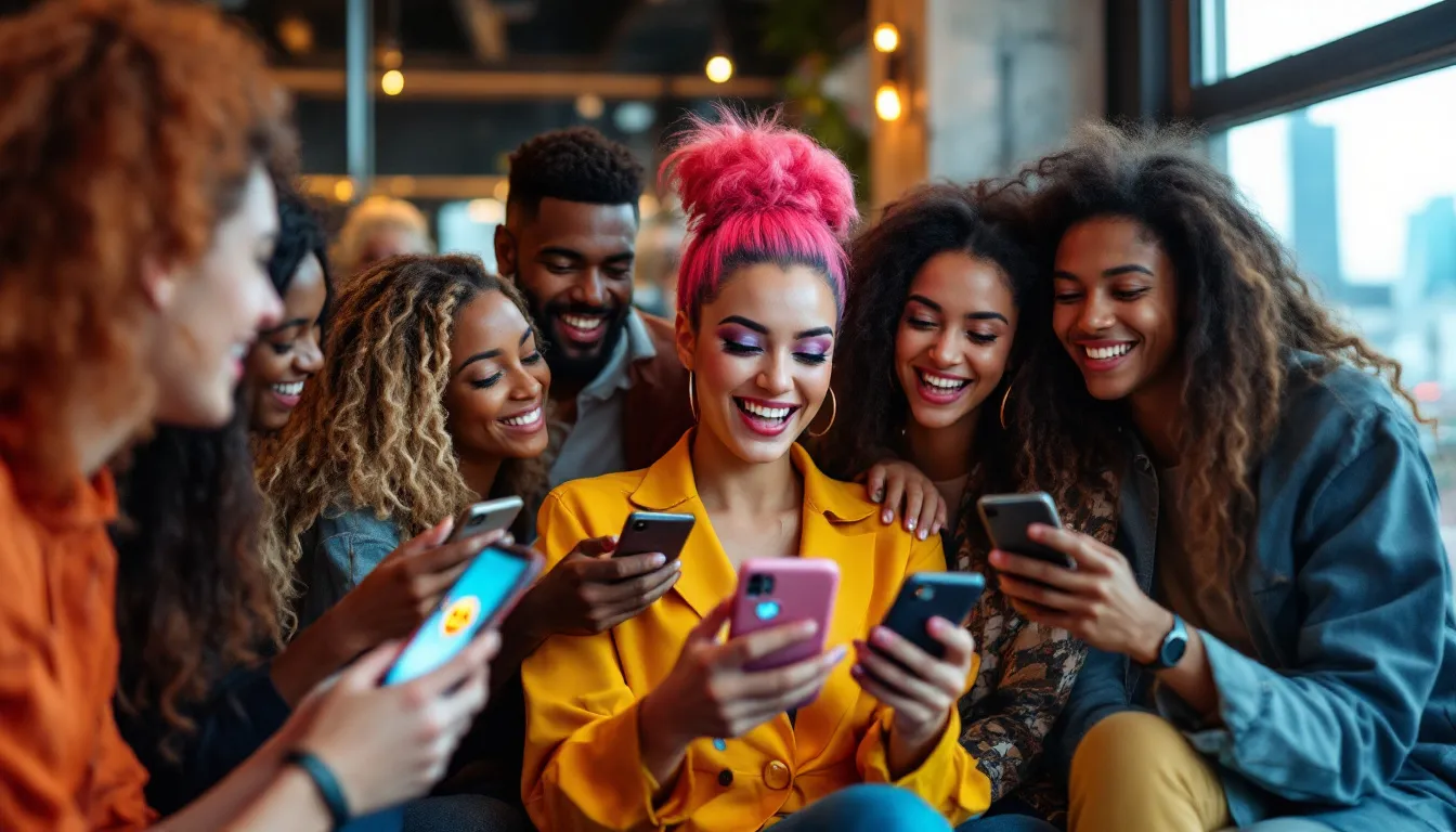 Engaging with an audience through social media posts and comments.