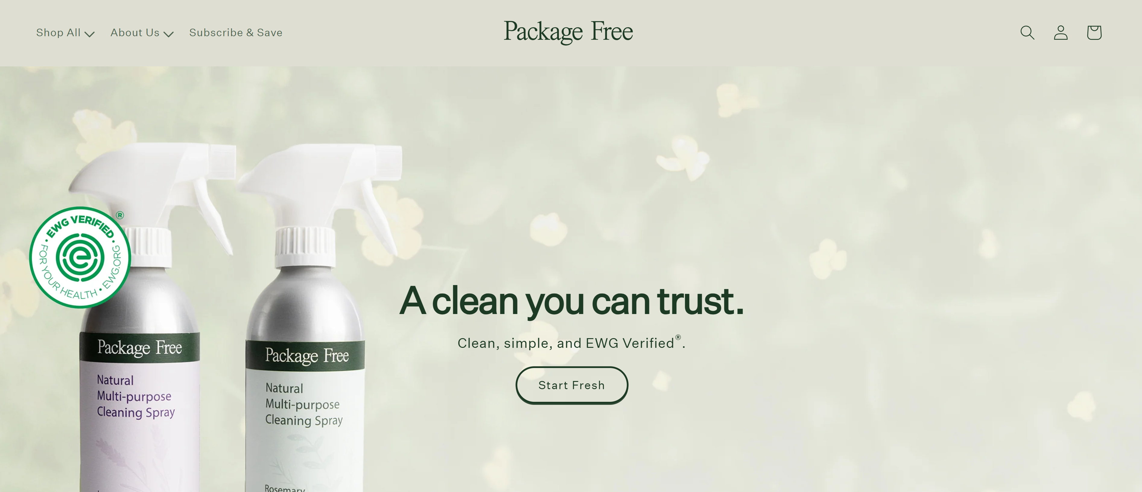 package free shop landing page screenshot