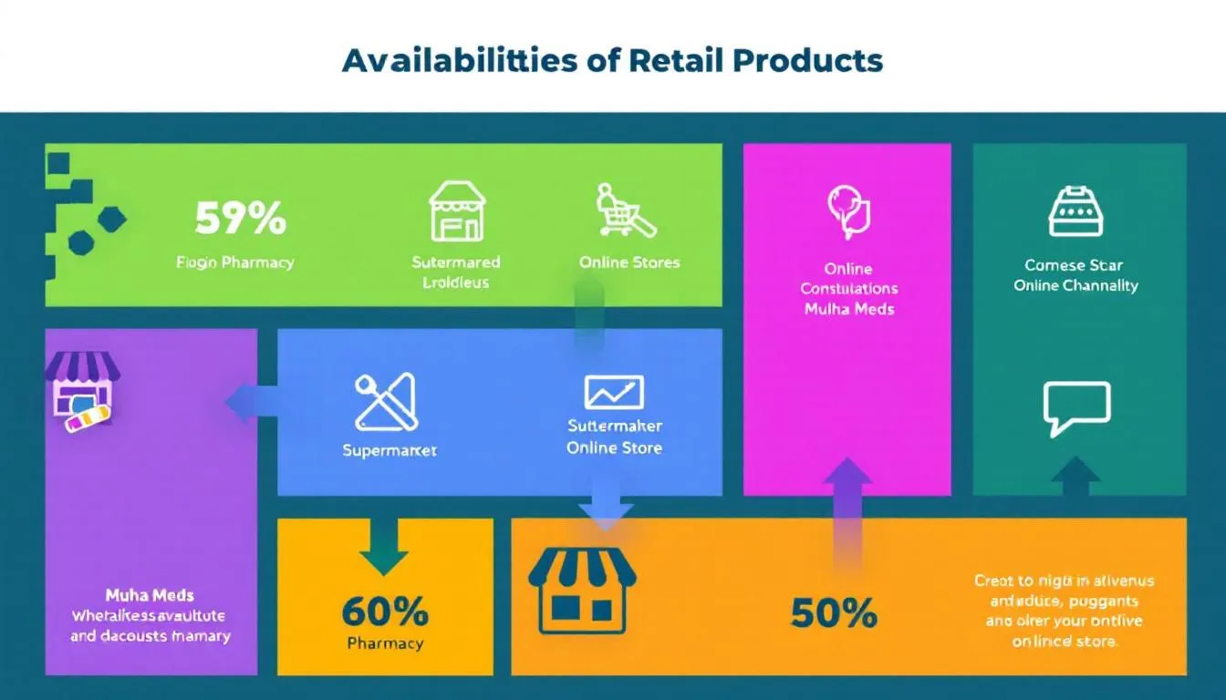 Where to buy Muha Meds products, highlighting retail options.