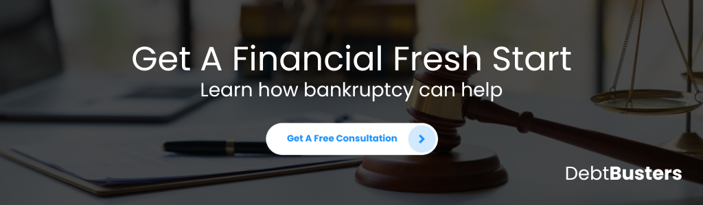 An image showing the filing process for Chapter 7 bankruptcy, detailing average monthly income, household size, and monthly expenses required to pass the means test.