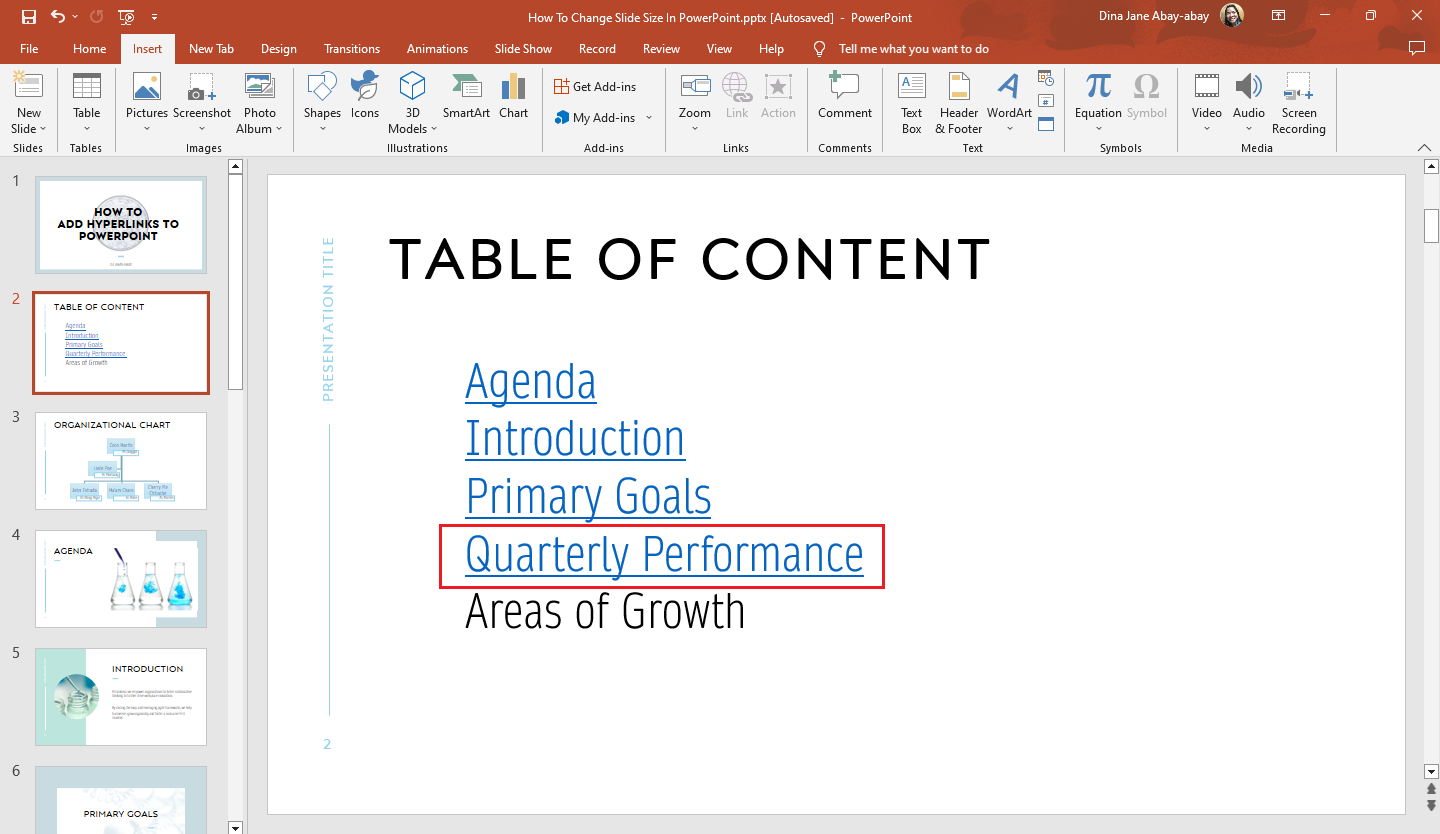 you hyperlink a text in your PowerPoint slideshow