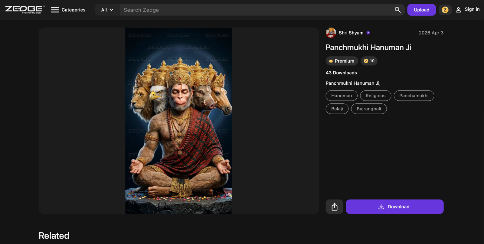 panchmukhi hanuman wallpaper 4k