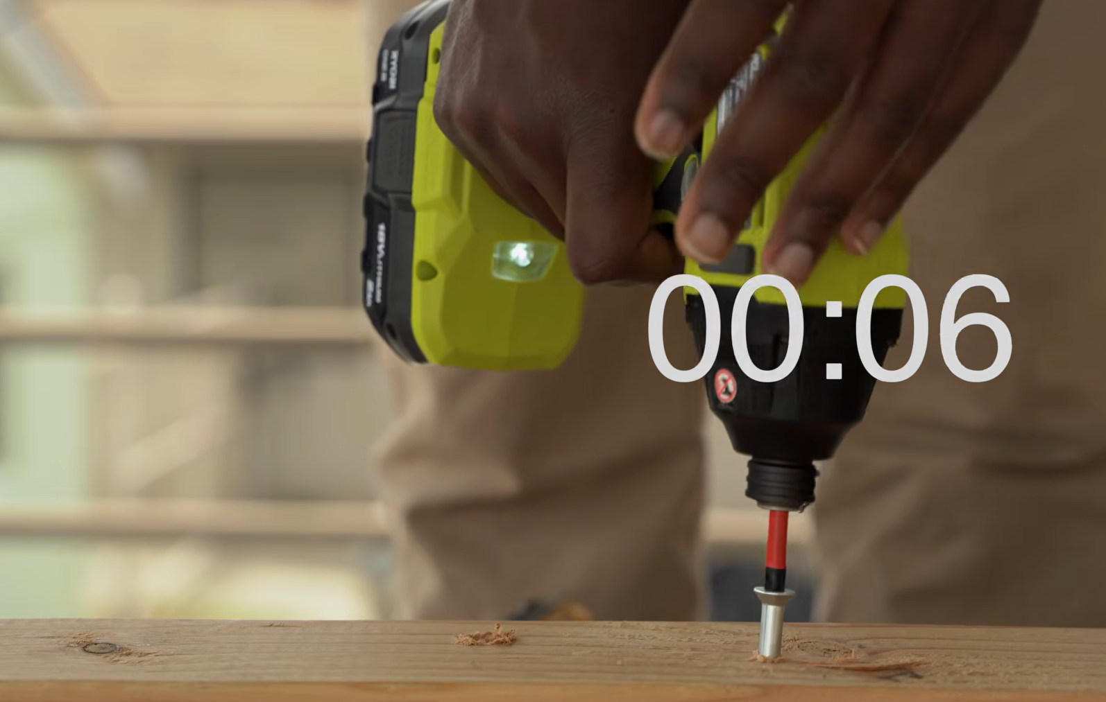Ryobi impact driver screw driving speed test