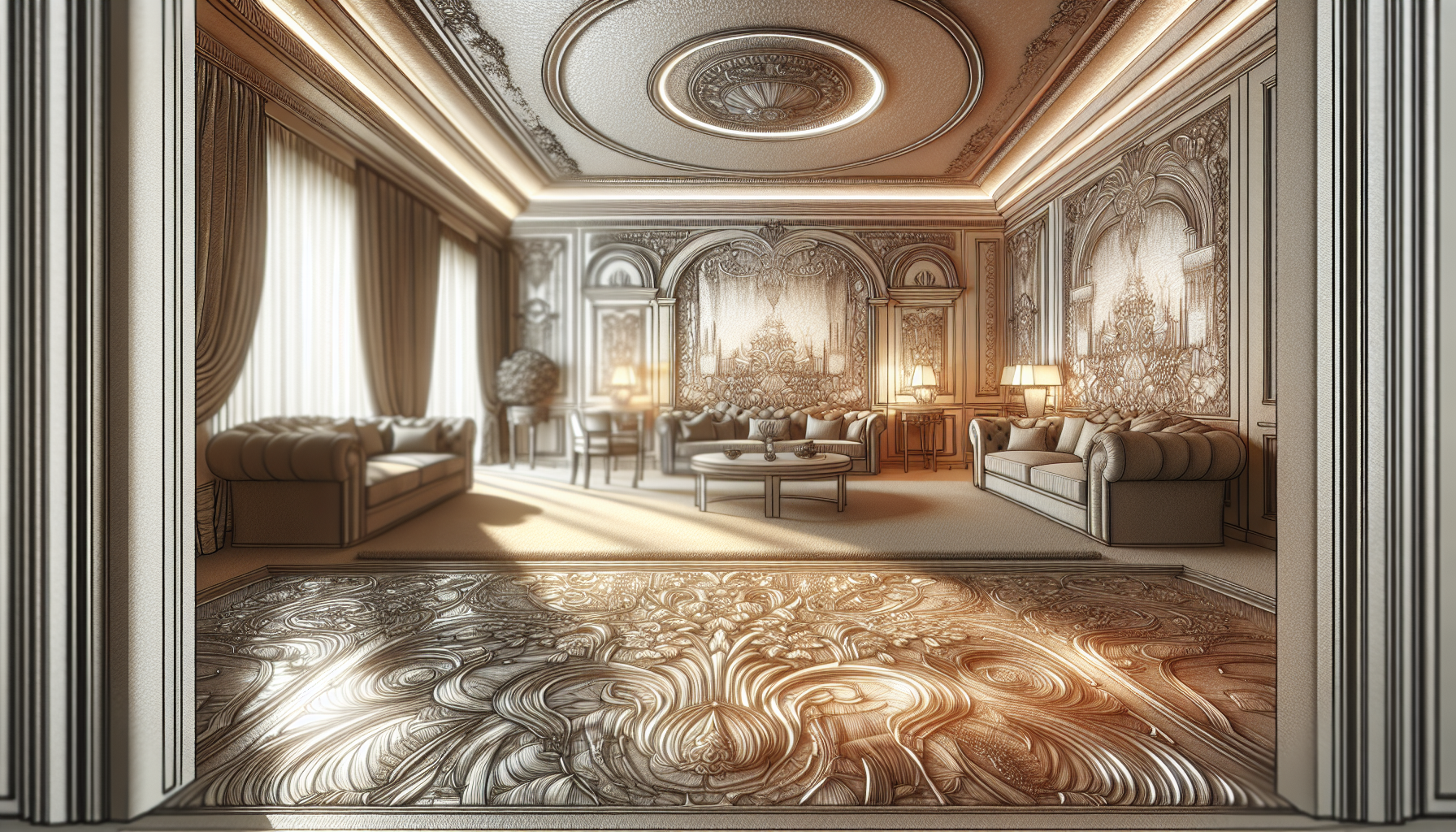 Venetian stucco in living areas