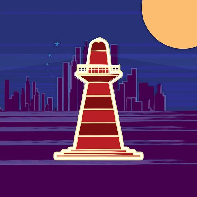 lighthouse, beacon, marine concept poster
