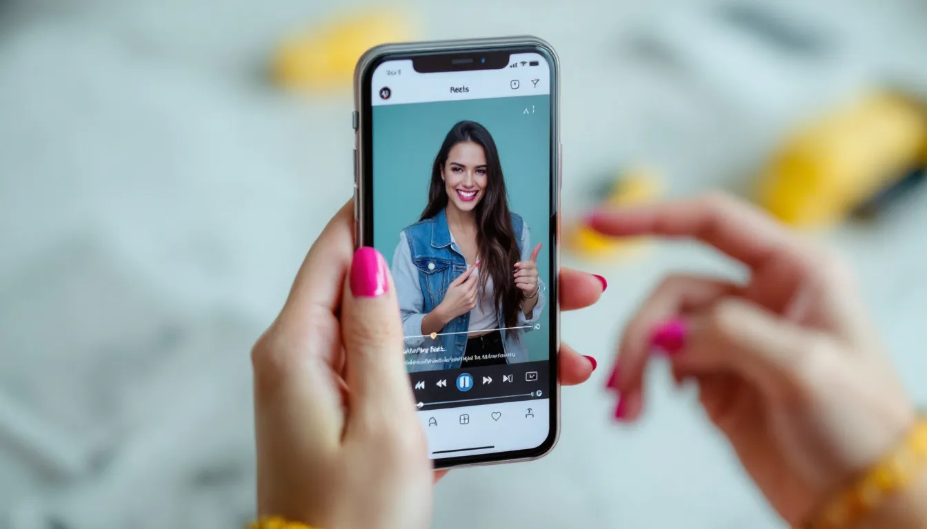 A user navigating through the Instagram app to upload videos for Reels.