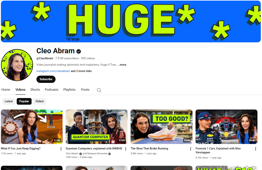 Cleo Abram homepage.