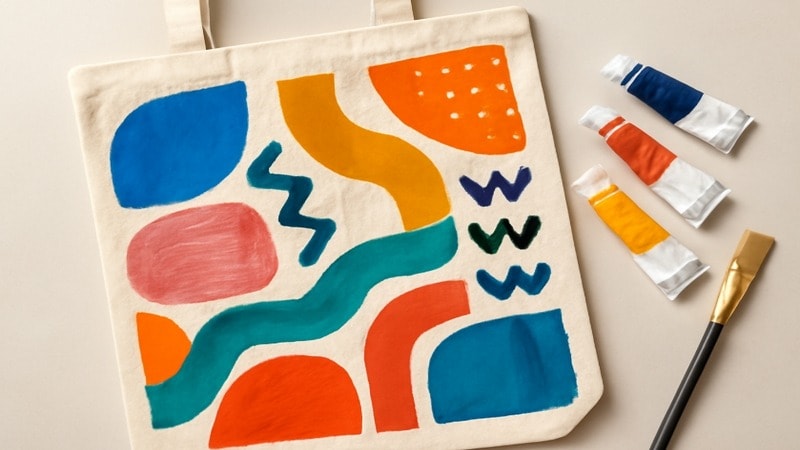 abstract patterns on tote