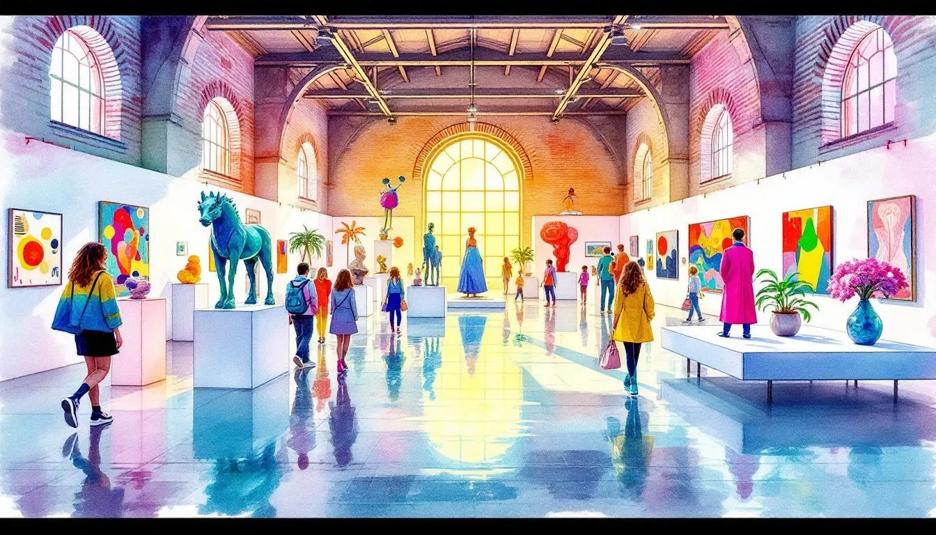 An exhibition space showcasing temporary art exhibitions at a gallery.