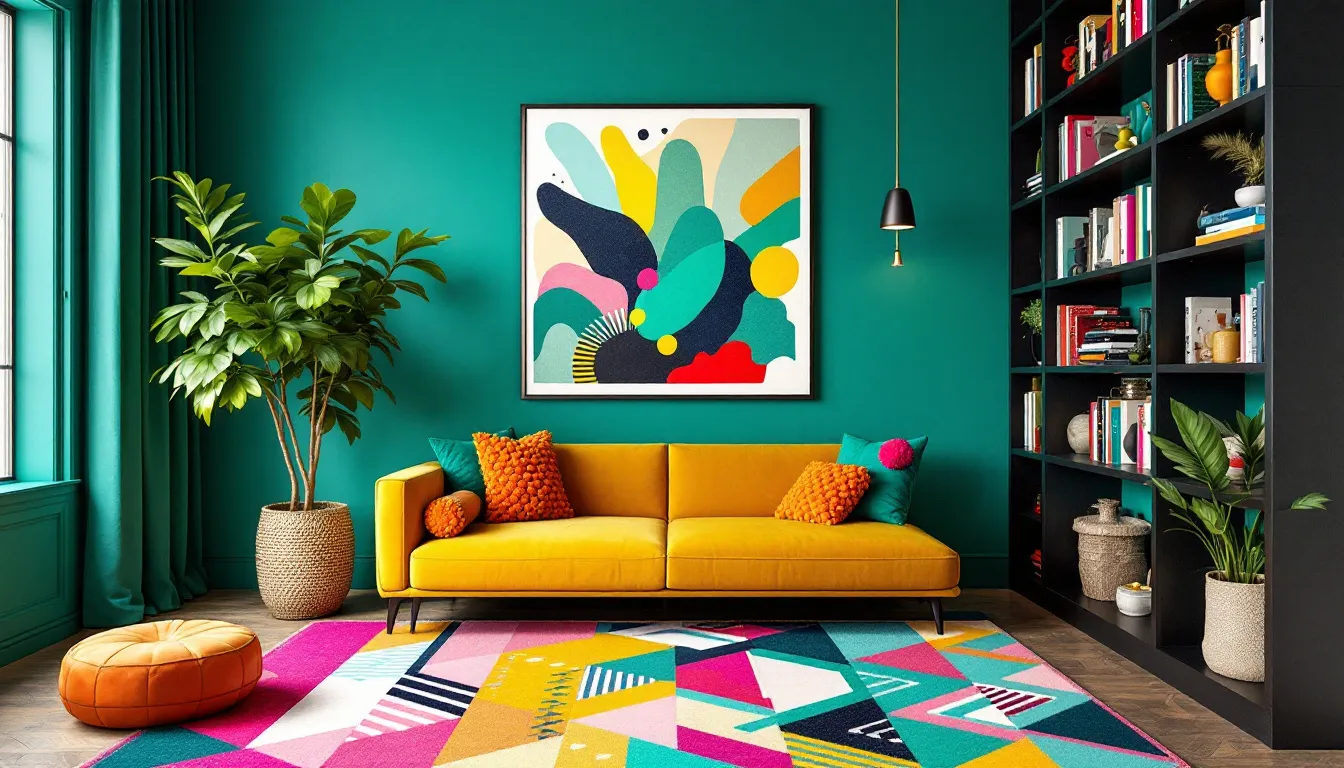 A small room beautifully embracing bold colors.