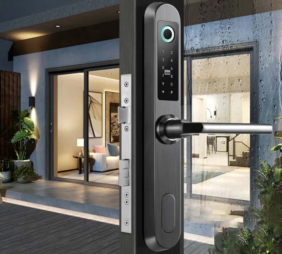 A mortise lock providing enhanced security features.