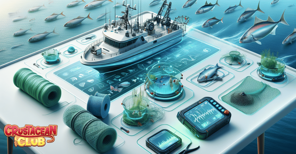 Illustration of innovative sustainable fishing technologies