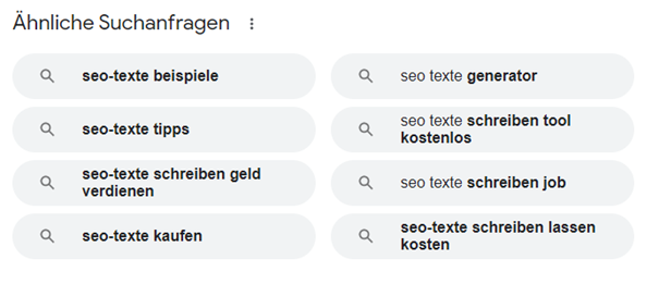 Screenshot der Google-Suchanfragen