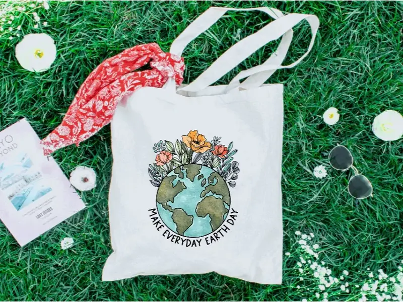 Resusable Earth Day Tote Bag
