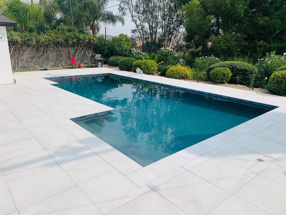 A newly resurfaced pool using micro pebble. Notice the color and texture.