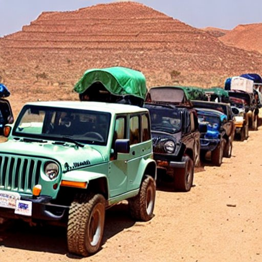 Caravan of jeeps in sudan