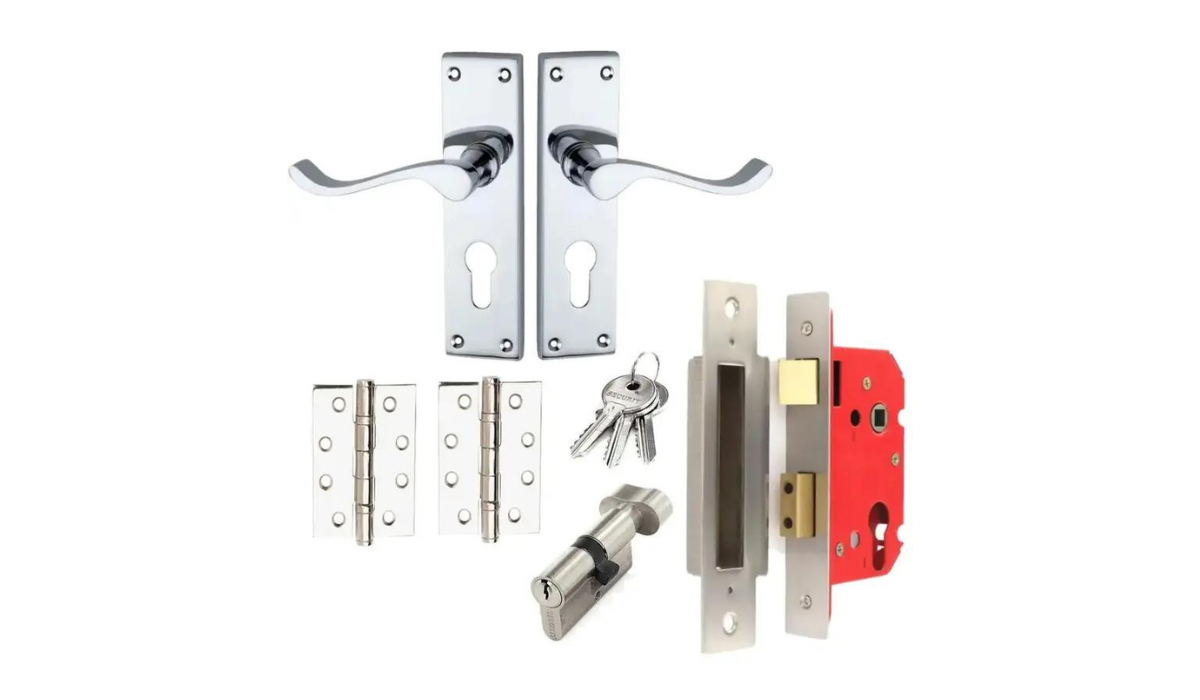 Door handle pack - Euro lock profile - polished chrome
