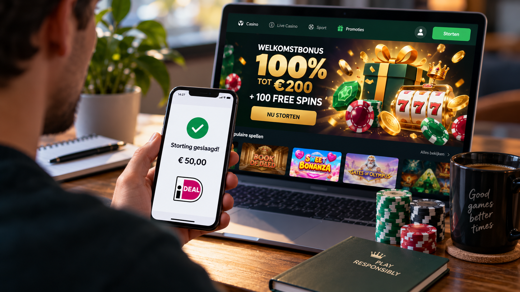 Casino stortingsbonus met iDEAL-storting, welkomstbonus, free spins en populaire online slots.