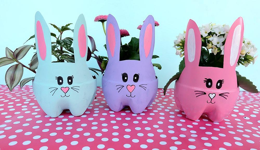 Recycled Bunny Planters