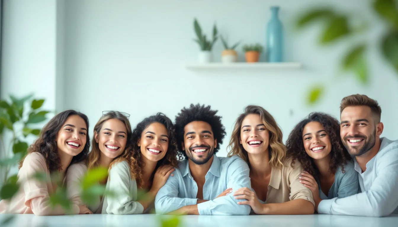 A diverse group of users sharing their experiences with teeth whitening products.