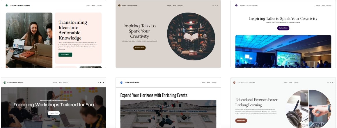 Event website templates by HeroBuilder