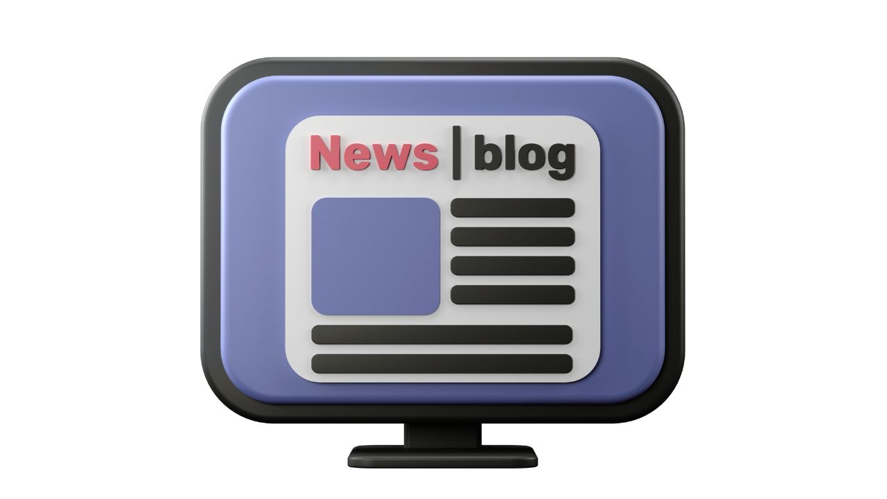A person writing a blog post