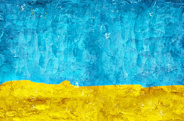 background, blue and yellow background, painting unique art style 