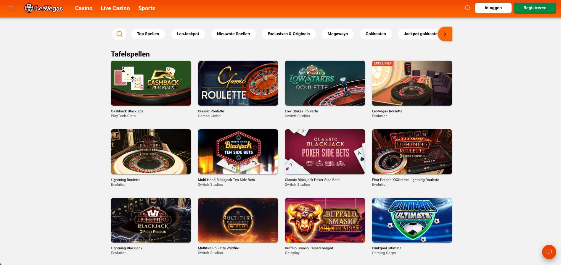 Leovegas tafelspellen