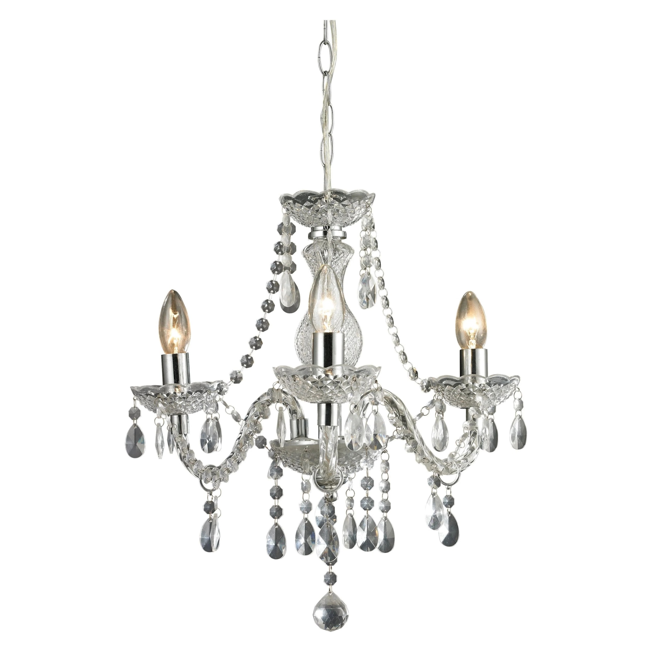 Theatre 16" Wide 3-Light Chandelier: Crystal chandelier