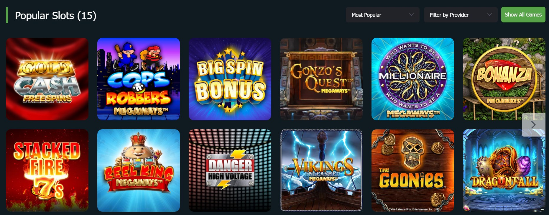 Popular slots games on Fansbet