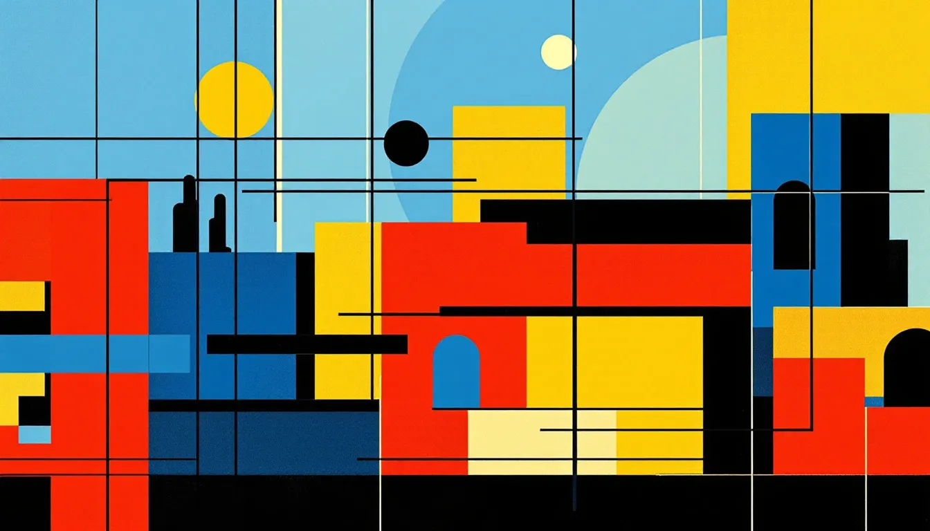 An illustration of Bauhaus design principles, inspired by the Bauhaus school.