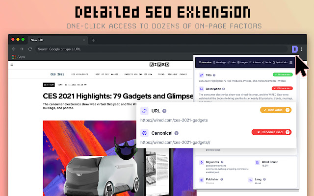 Detailed SEO extension