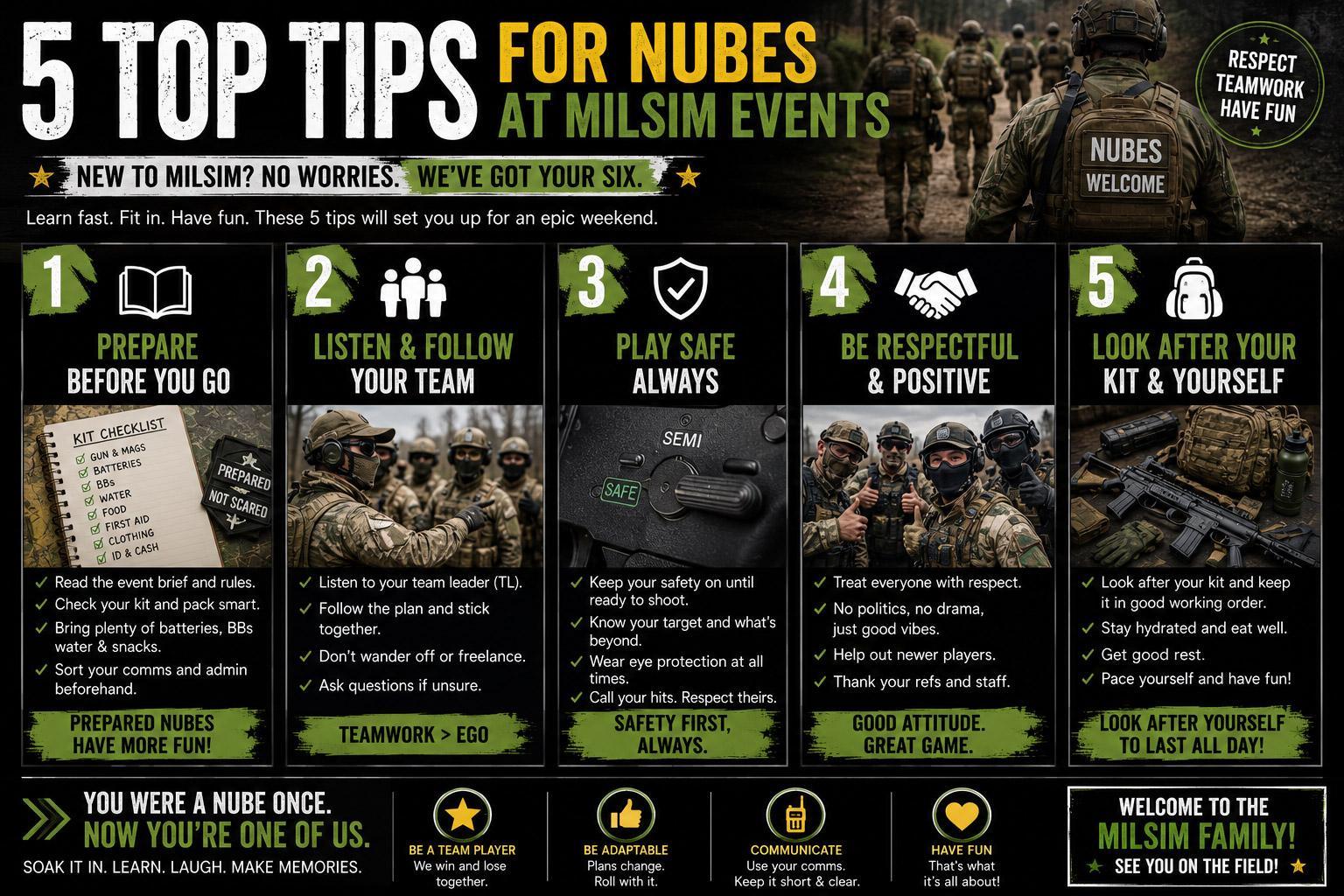 Top 5 tips for new milsim airsoft players