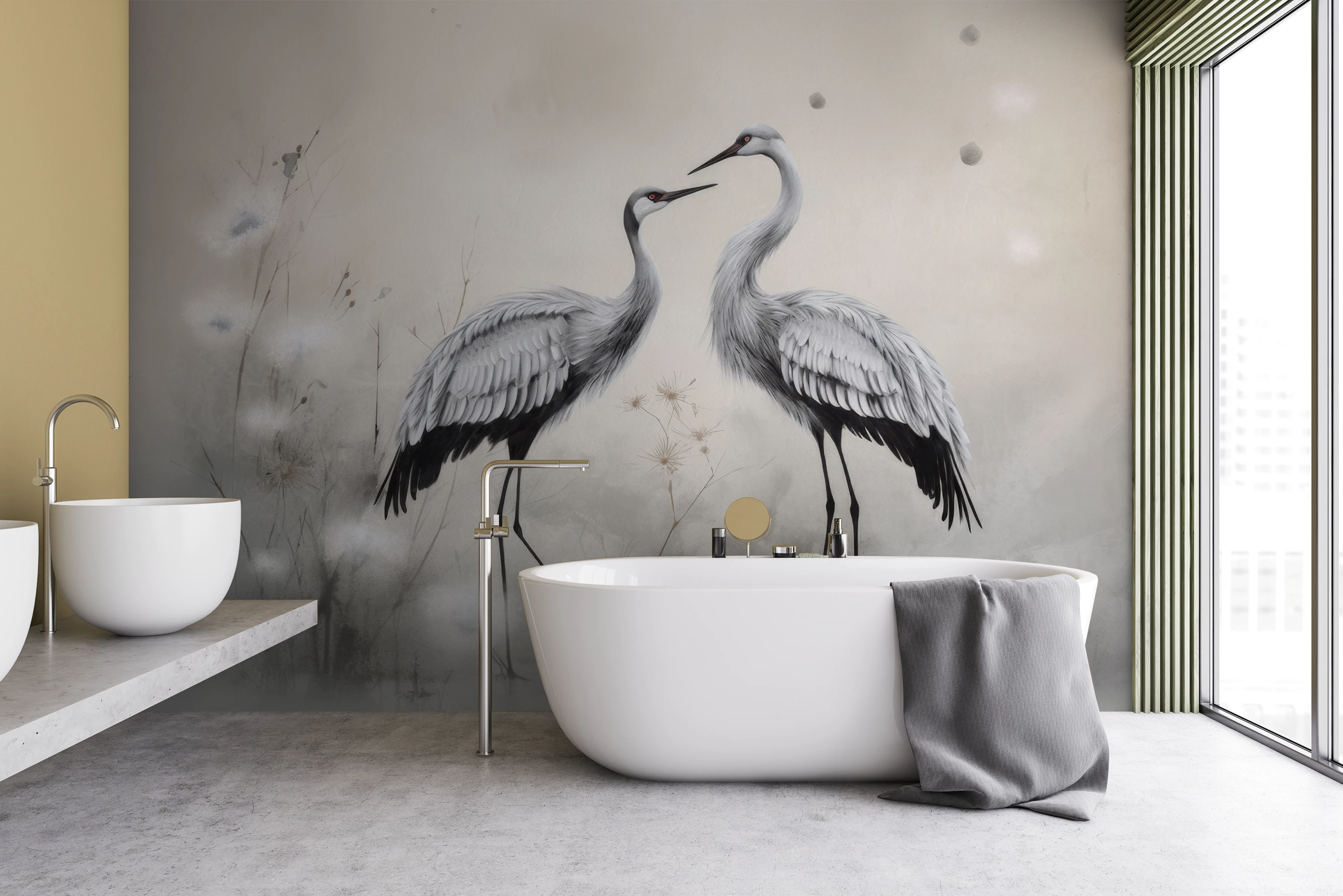One of the Decomura photo wallpaper designs from the "Cranes" collection