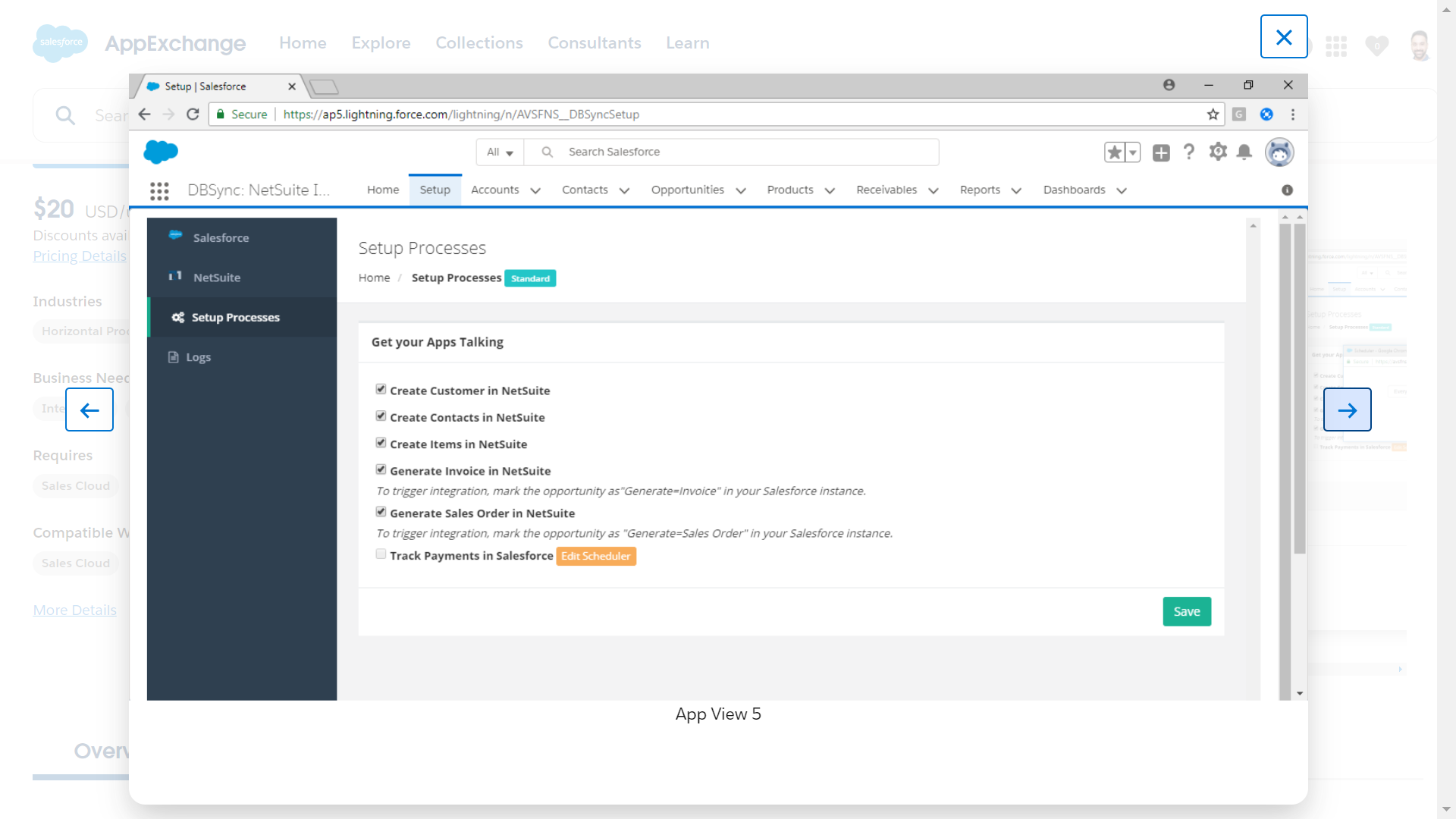 Salesforce Netsuite Embedded Integration